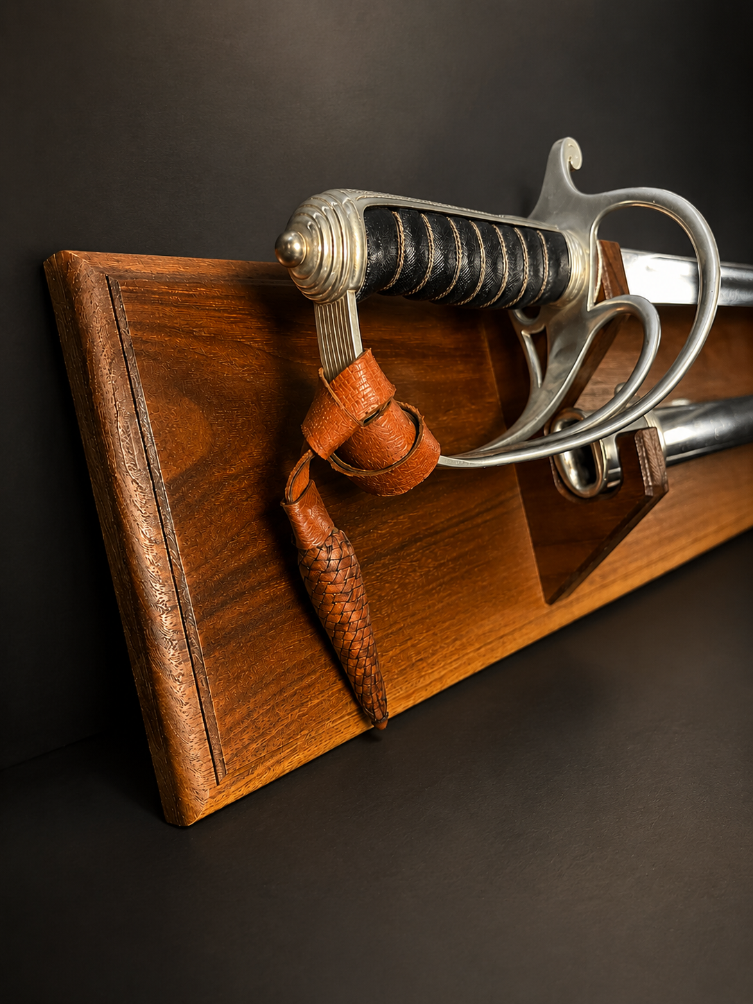 Sword Display Mount - Oak or Walnut