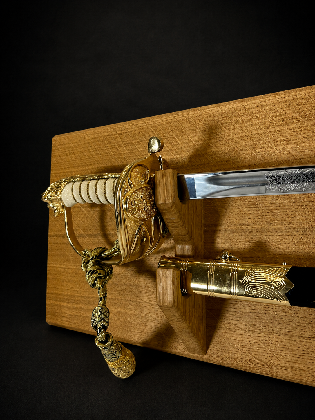 Sword Display Mount - Oak or Walnut